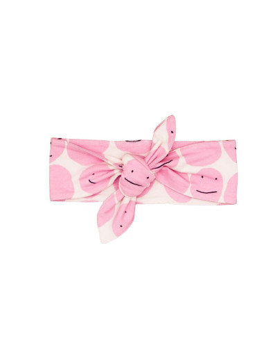 Baby head band - pink smiley