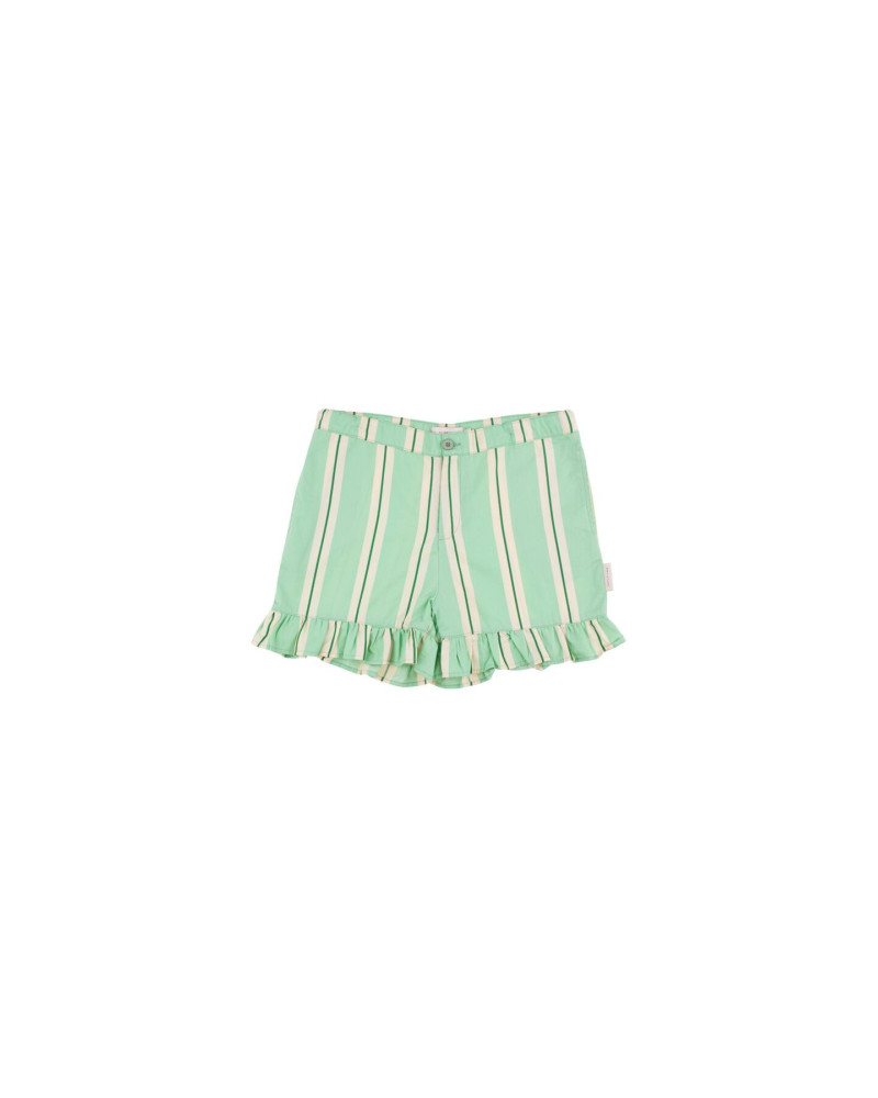 ‘Retro stripes ’ Frills shorts emerald/cream
