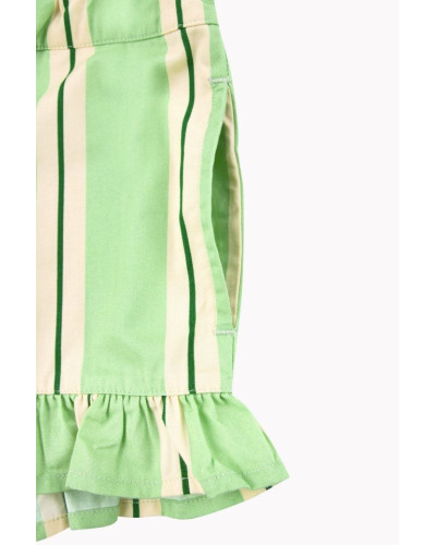 ‘Retro stripes ’ Frills shorts emerald/cream