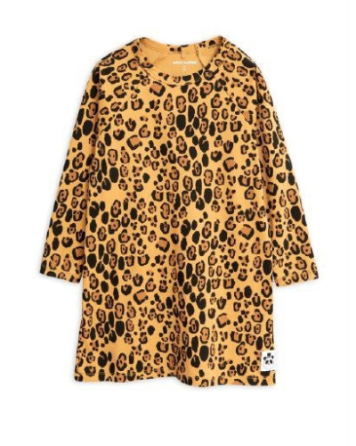 Basic leopard long sleeve dress