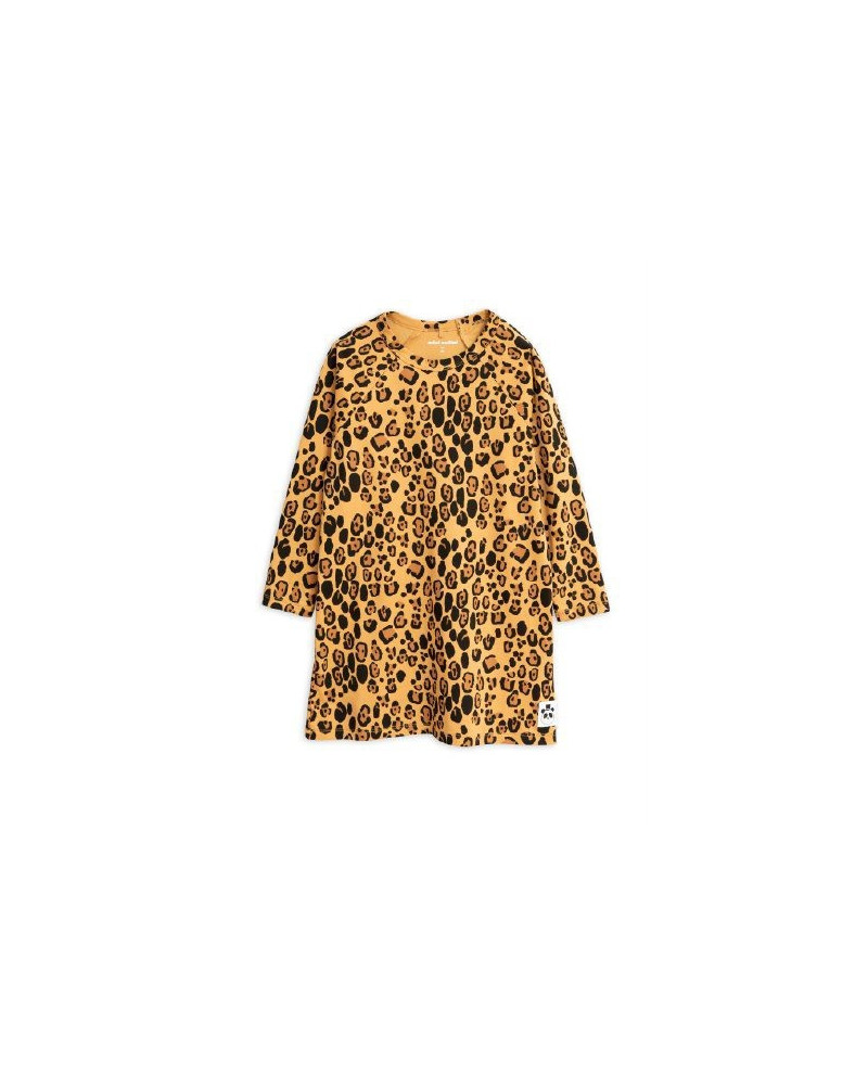 Basic leopard long sleeve dress