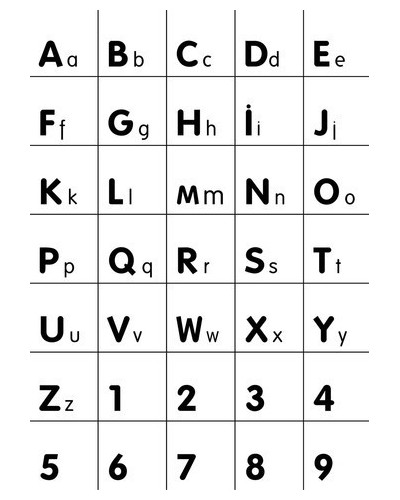 Alphabet/Number wall decal white