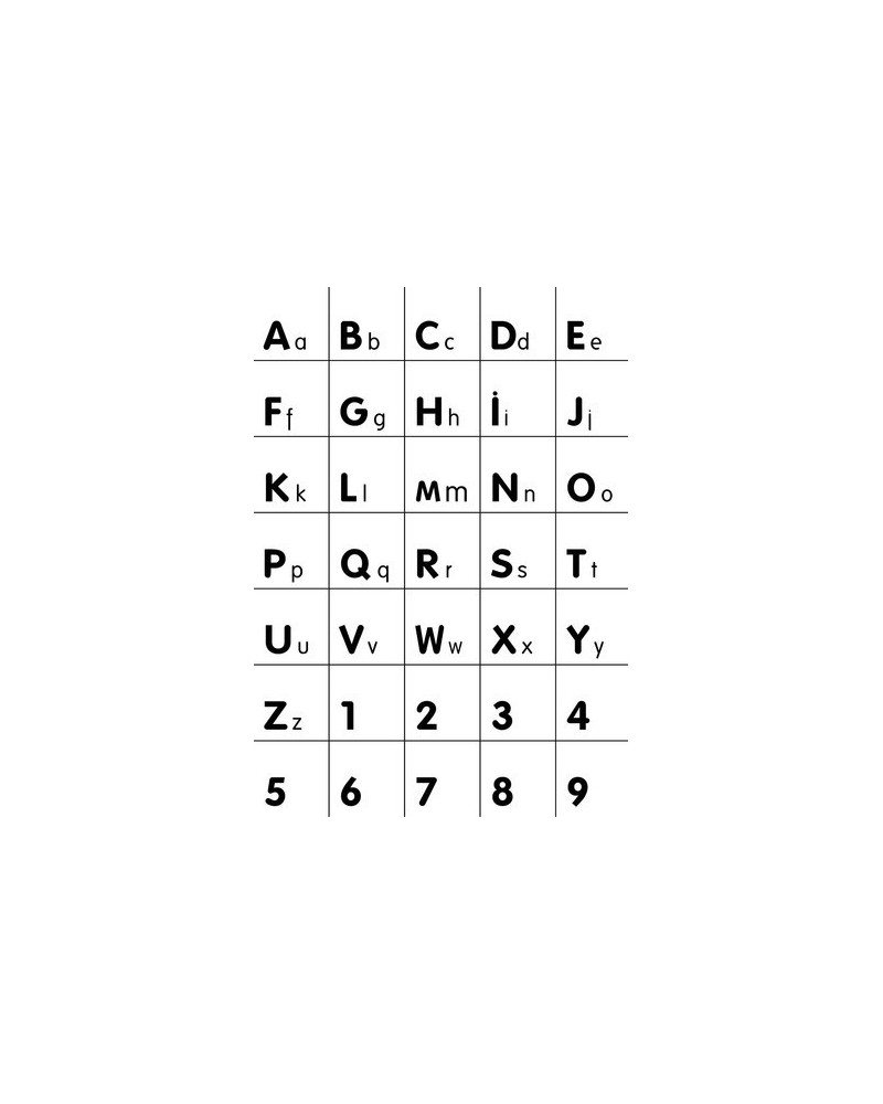 Alphabet/Number wall decal white