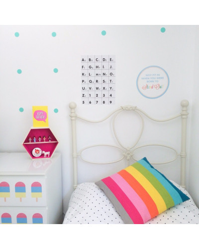 Alphabet/Number wall decal white