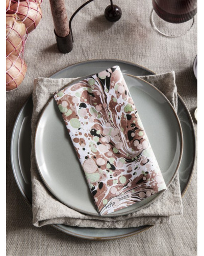 Marbling paper napkins - rust