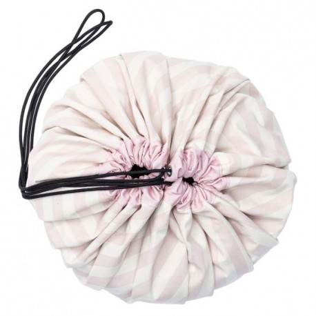 Play and go playmat and storage bag -  stripes pink