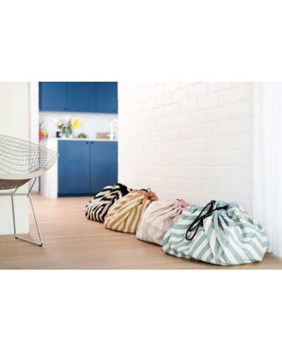 Play and go playmat and storage bag -  stripes pink