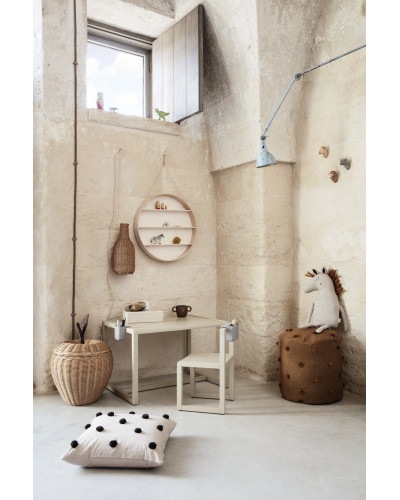 Dot Tufted Cushion - Sand/Black