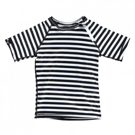 "Black and White Stripes"  UV swim tee