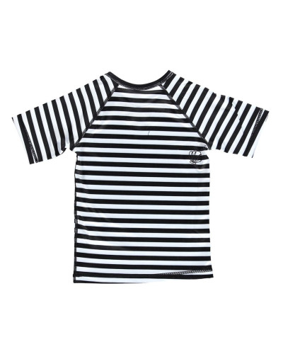 "Black and White Stripes"  UV swim tee