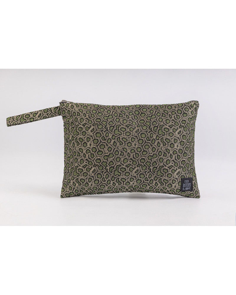 Flat Pouch Metallic Green - Medium