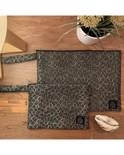 Flat Pouch Metallic Green - Medium