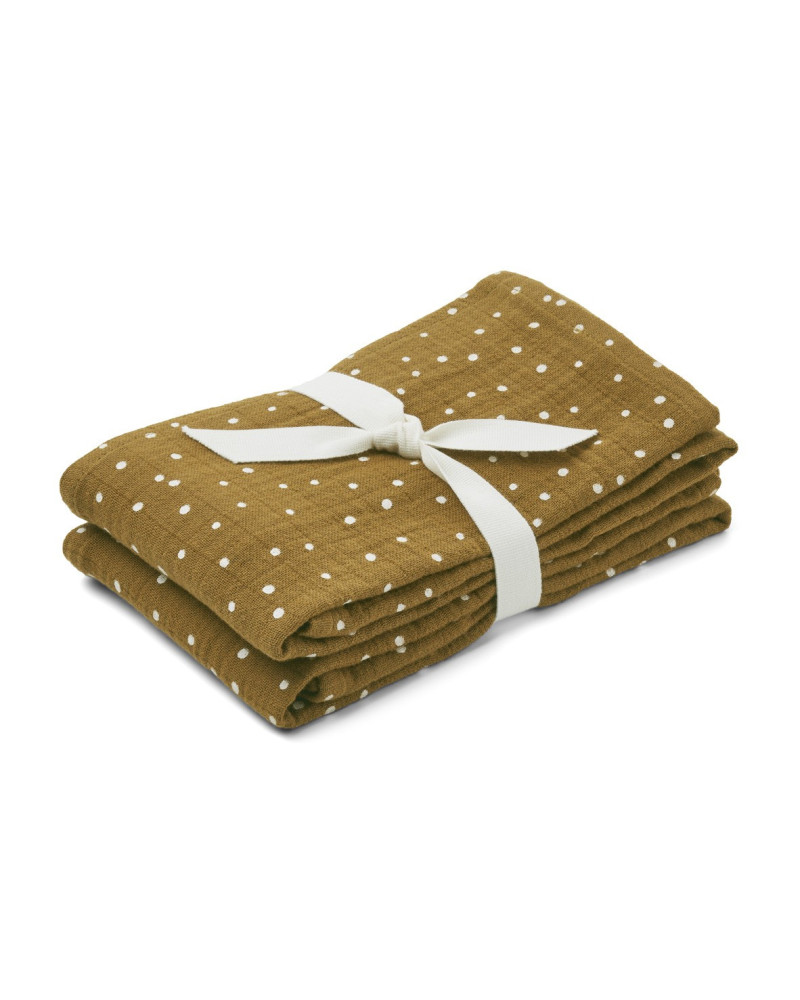 Lewis Muslin Cloth- Confetti olive - 2pack