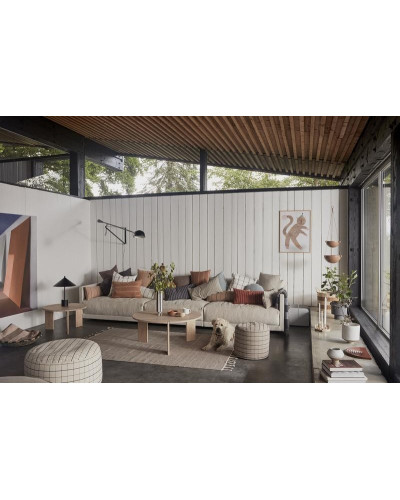 Grid rug carame/offwhite