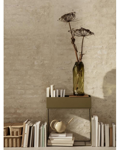 Water swirl vase tall - moss green