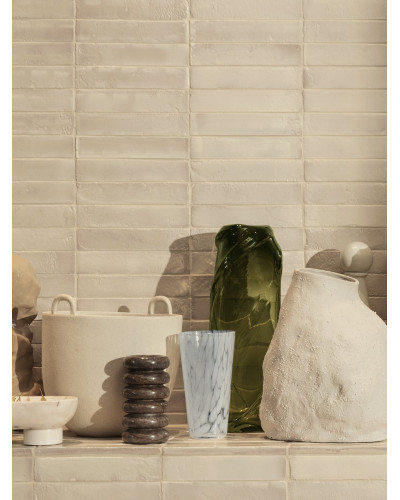 Water swirl vase tall - moss green