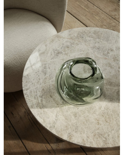 Water swirl vase round - recycled clear