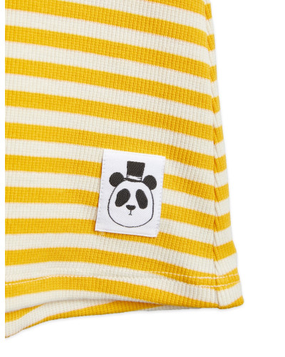 Stripe Ribbed Long Sleeve Dress - yellow