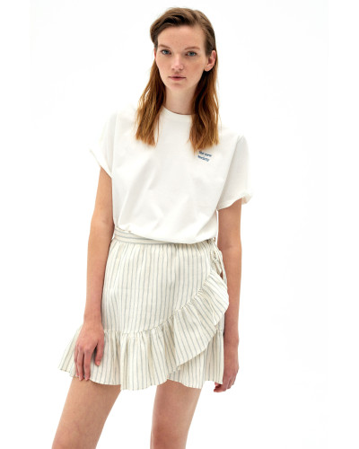 WOMAN LOGO TEE - white/navy