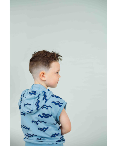 Waves - hoodie sweater no sleeve