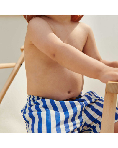 Aiden board shorts- stripe surf blue