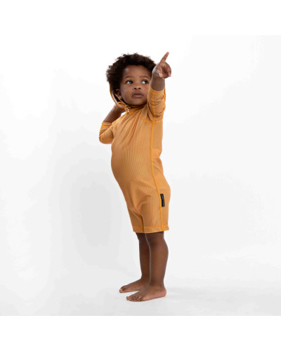 Golden Ribbed Baby Swimsuit