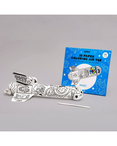 3D Paper Coloring Air toy Rocket