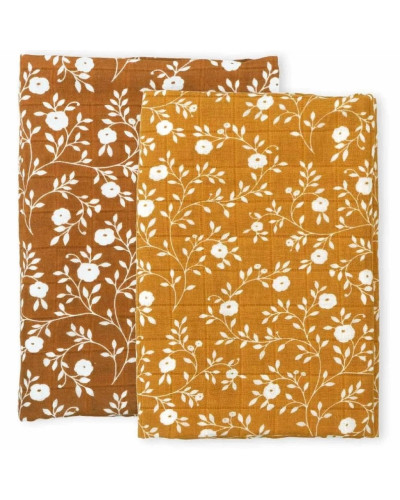 Muslin Cloth Set of 2 Blossom Caramel