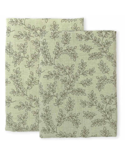 Muslin Cloth Set of 2 Leaves sage