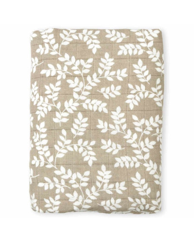 Muslin Cloth XL Leaves - Taupe