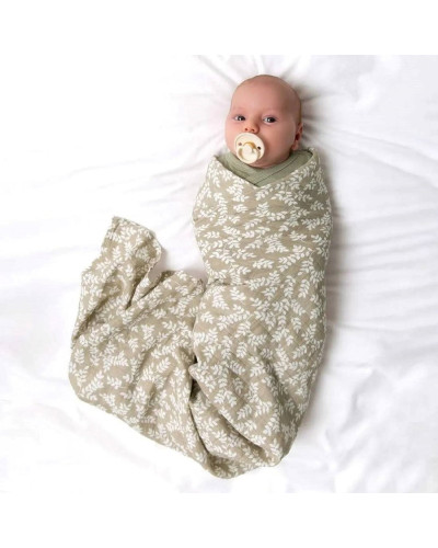 Muslin Cloth XL Leaves - Taupe