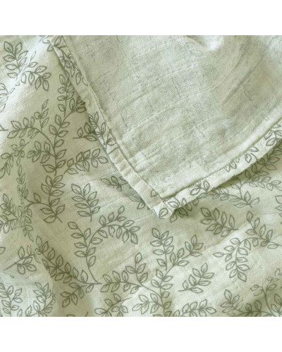 Muslin Cloth XL Leaves - Sage