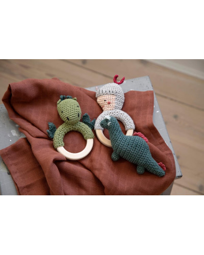 Crochet rattle, dragon