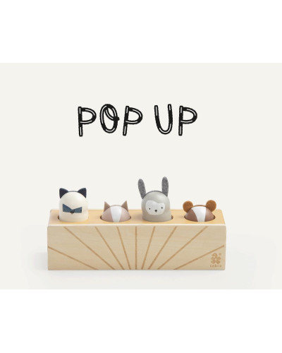 Wooden pop up toy, animals, Woodland
