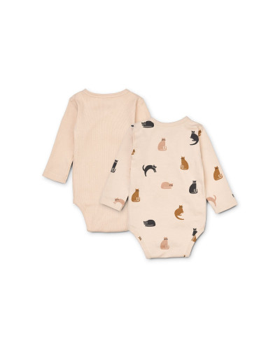 Hali body LS - 2 pack -miauw/apple blossom