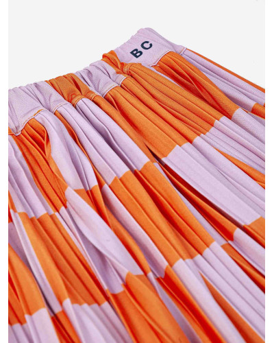 Checkerboard pleated midi skirt