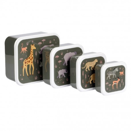 Lunch and  Snack Box Set of 4 - savannah