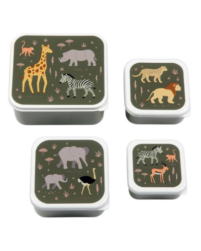Lunch and  Snack Box Set of 4 - savannah