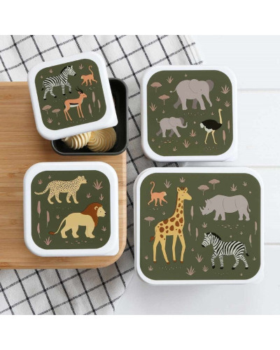 Lunch and  Snack Box Set of 4 - savannah