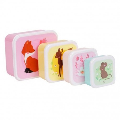 Lunch and  Snack Box Set of 4 - forest