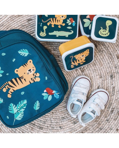 Lunch and  Snack Box Set of 4 - jungle tiger