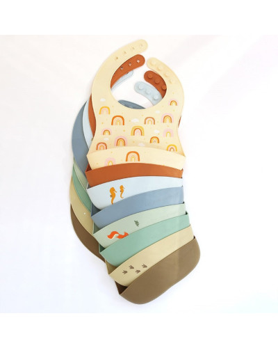 Silicone Bib Set of 2 - Rainbows