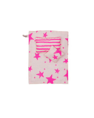 Kids bedding neon pink stars & stripes