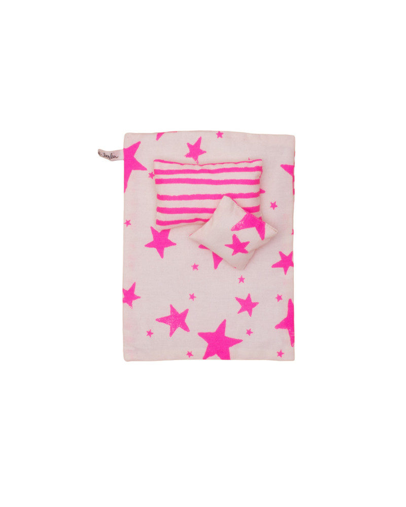 Kids bedding neon pink stars & stripes