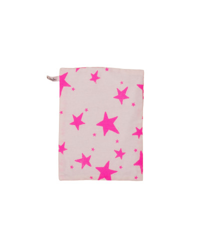 Kids bedsheet neon pink stars