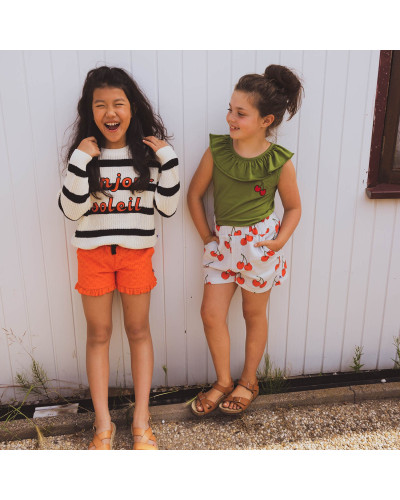 Broderie ruffled shorts