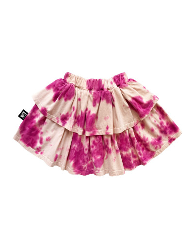 SHOCKING PINK TIE DYE Layered skirt