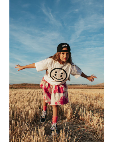 SHOCKING PINK TIE DYE Layered skirt