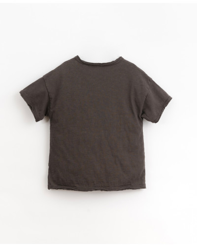 T-shirt with sharp-cut details - charcoal