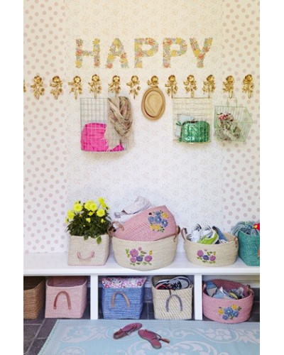 Set of 2 half round wire baskets - gold